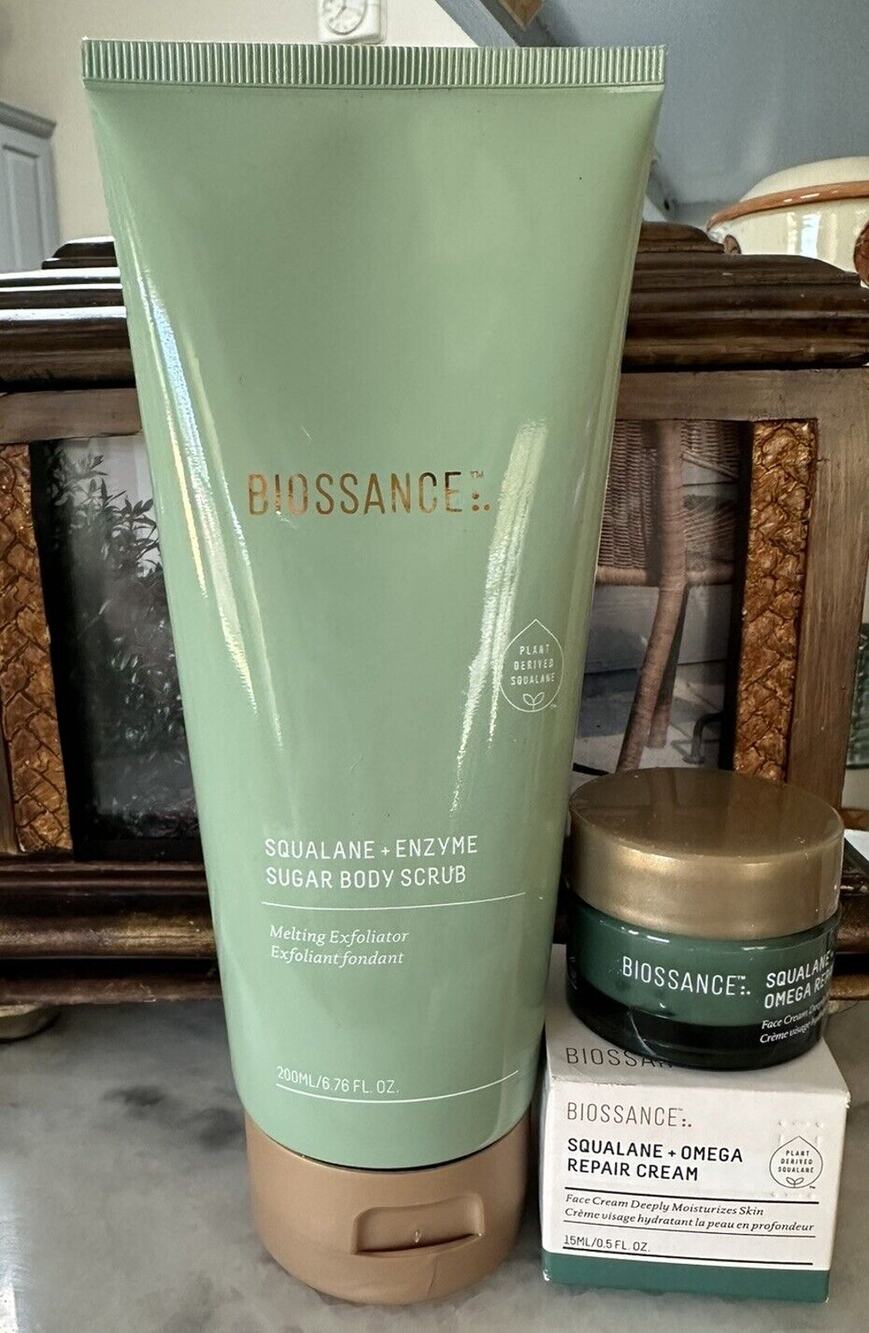 Biossance Squalane + Enzyme Repair Cream .5 Oz Body Scrub Full Size 6.76 fl.oz